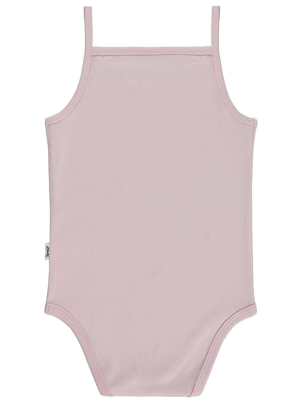 Civil Baby Penye İp Askılı Dantelli 2-3 Yaş Kız Çıtçıtlı Badi - Pembe