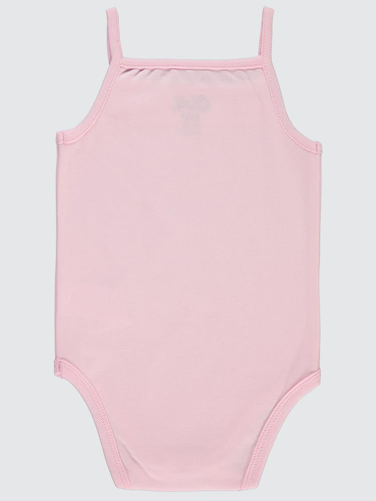 Civil Baby Penye İp Askılı Dantelli 2-3 Yaş Kız Çıtçıtlı Badi - Pembe