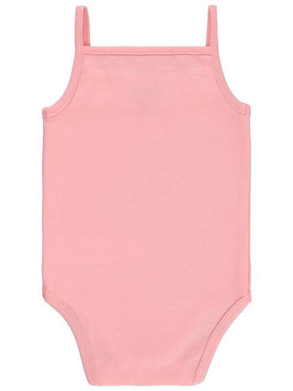 Civil Baby Penye İp Askılı Dantelli 3-9 Ay Kız Çıtçıtlı Badi - Pembe