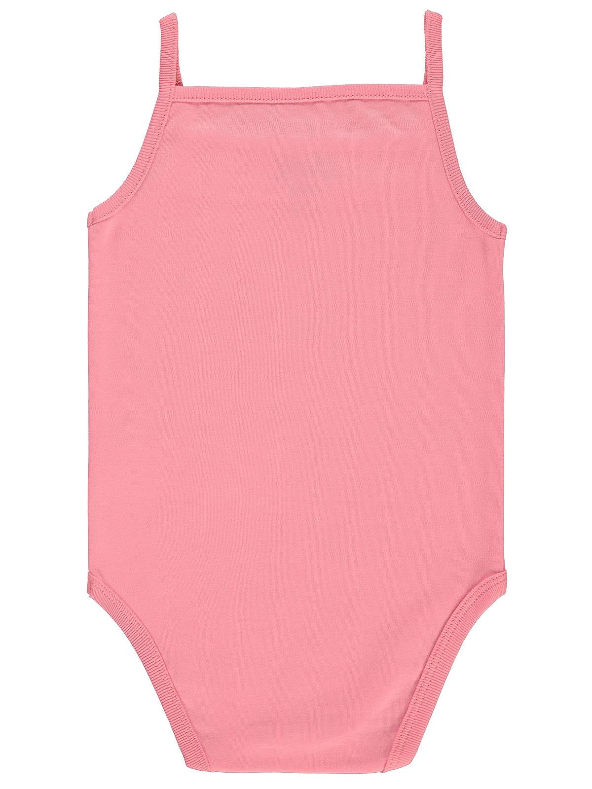 Civil Baby Penye İp Askılı Dantelli 2-3 Yaş Kız Çıtçıtlı Badi - Pembe