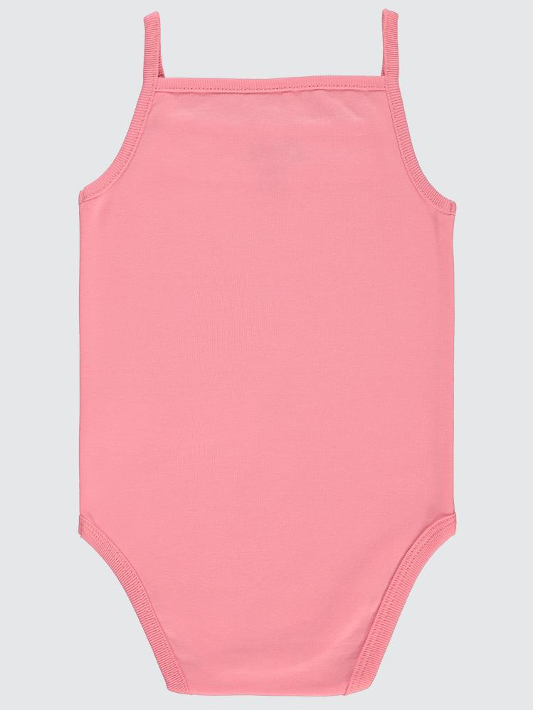 Civil Baby Penye İp Askılı Dantelli 2-3 Yaş Kız Çıtçıtlı Badi - Pembe