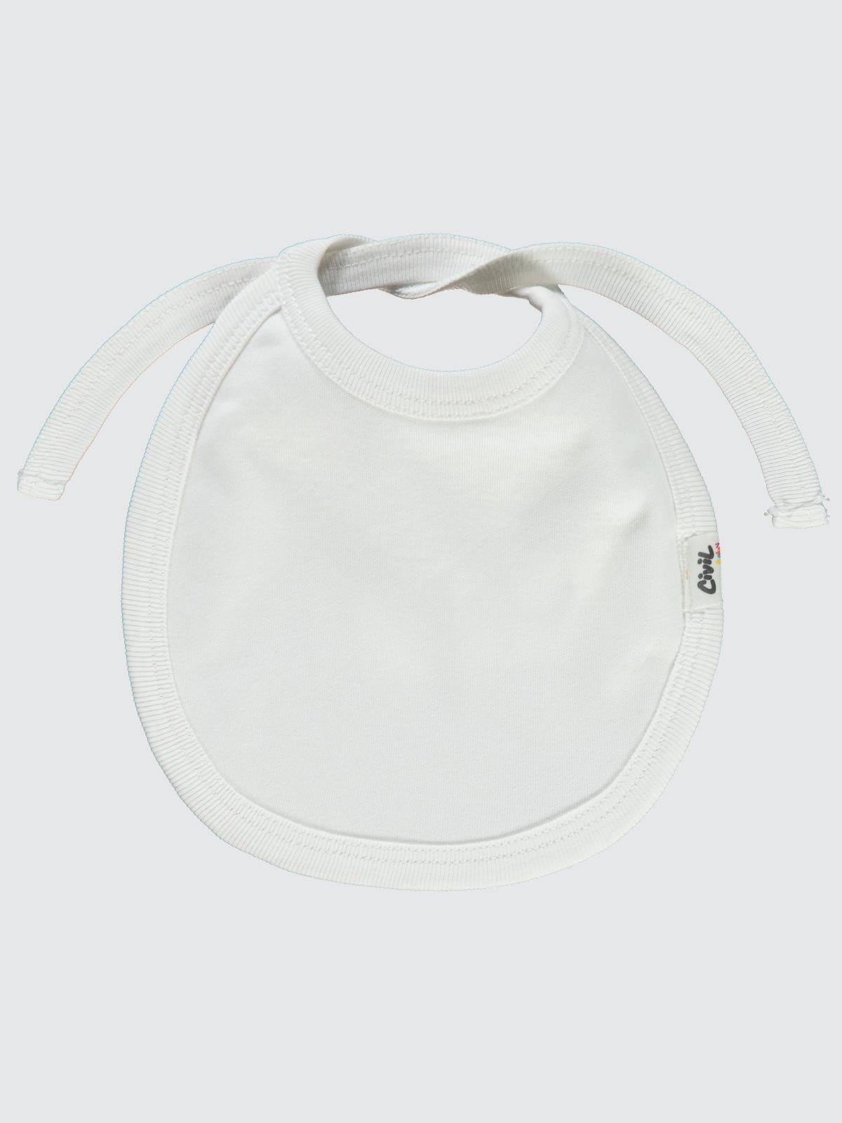Civil Baby İnterlok Arkadan Bağlamalı Unisex Mama Önlük - Ekru