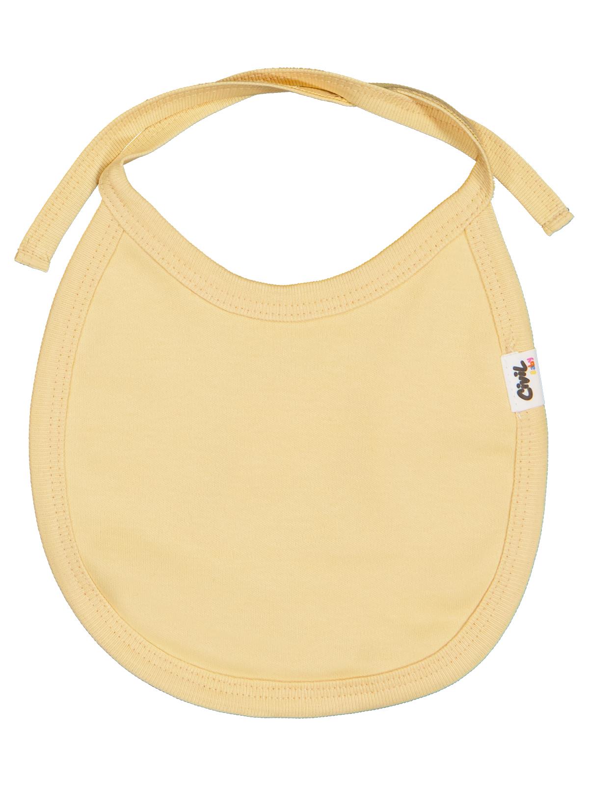 Civil Baby İnterlok Arkadan Bağlamalı Unisex Mama Önlük - Sarı
