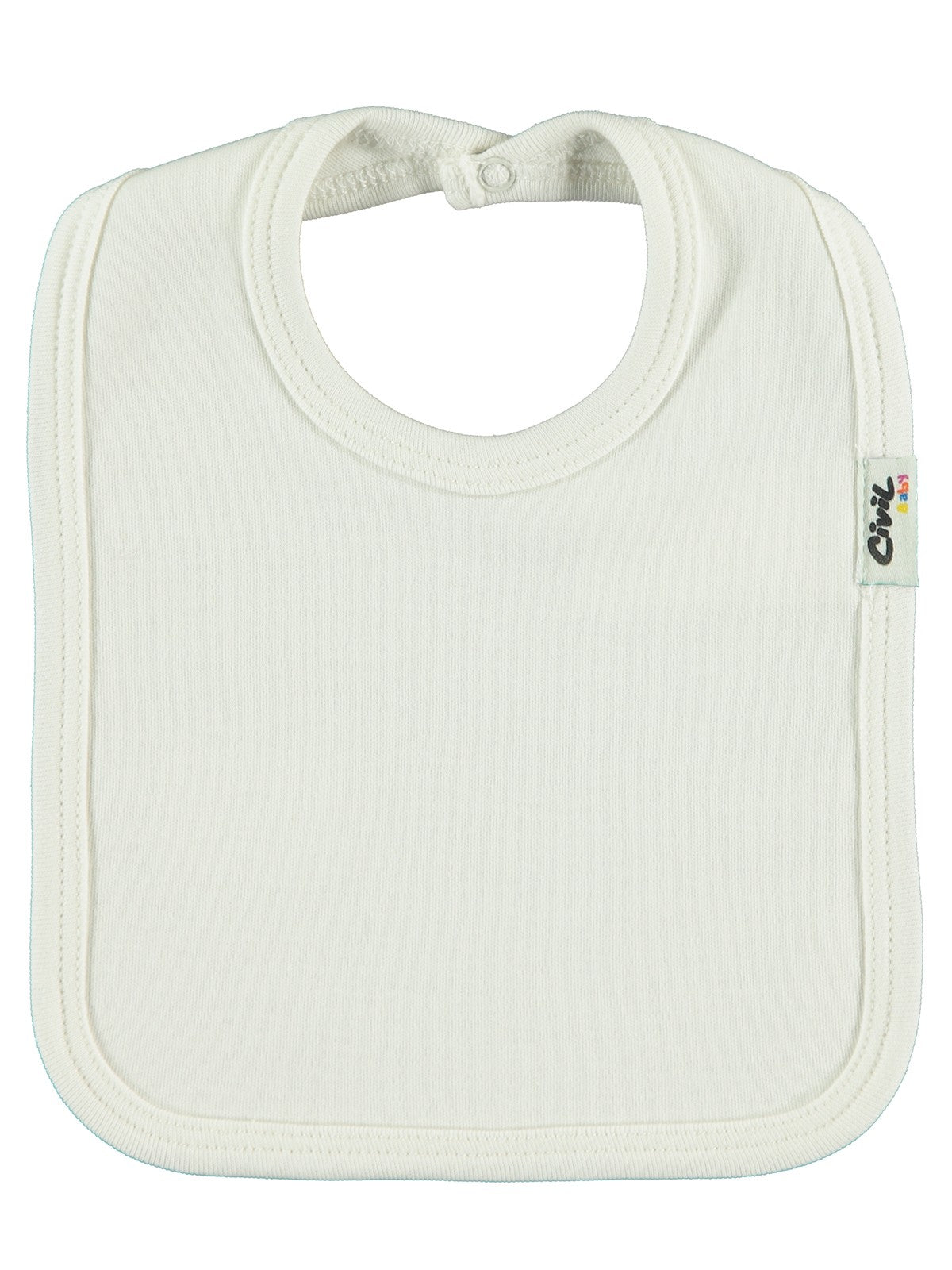 Civil Baby Arkadan Çıtçıtlı Unisex Mama Önlük - Ekru