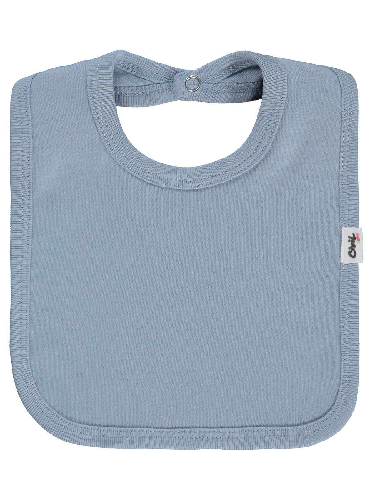 Civil Baby Arkadan Çıtçıtlı Unisex Mama Önlük - Mavi