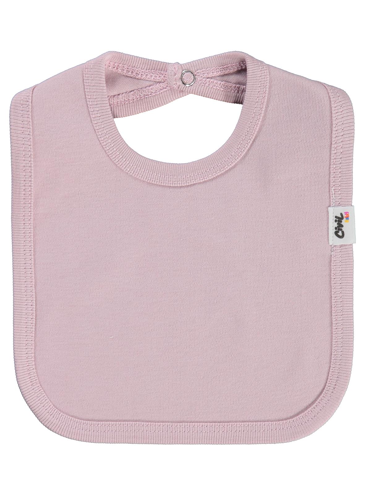Civil Baby Arkadan Çıtçıtlı Unisex Mama Önlük - Pembe