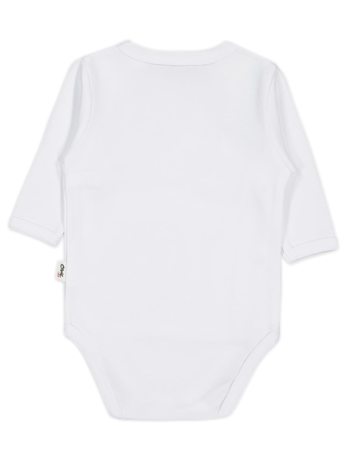 Civil Baby Renkli Kumaş 1-6 Ay Unisex Zıbın Badi - Beyaz