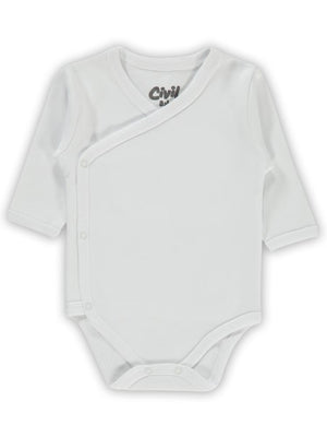 Civil Baby Renkli Kumaş 1-6 Ay Unisex Zıbın Badi - Beyaz