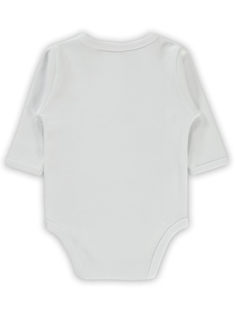 Civil Baby Renkli Kumaş 1-6 Ay Unisex Zıbın Badi - Beyaz