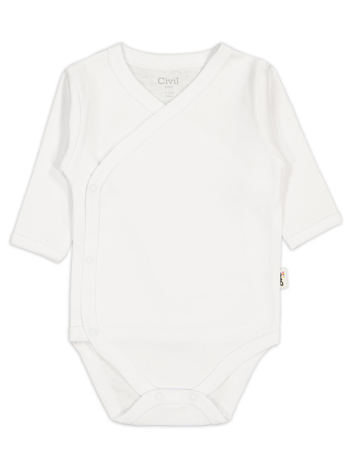 Civil Baby Renkli Kumaş 1-6 Ay Unisex Zıbın Badi - Ekru