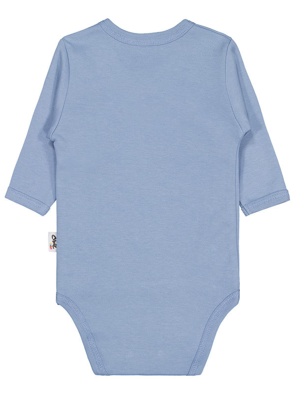 Civil Baby Renkli Kumaş 1-6 Ay Unisex Zıbın Badi - Mavi