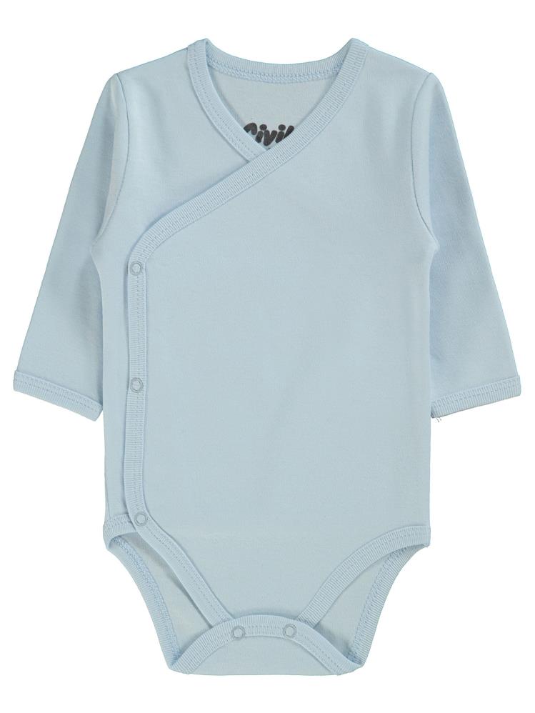 Civil Baby Renkli Kumaş 1-6 Ay Unisex Zıbın Badi - Mavi