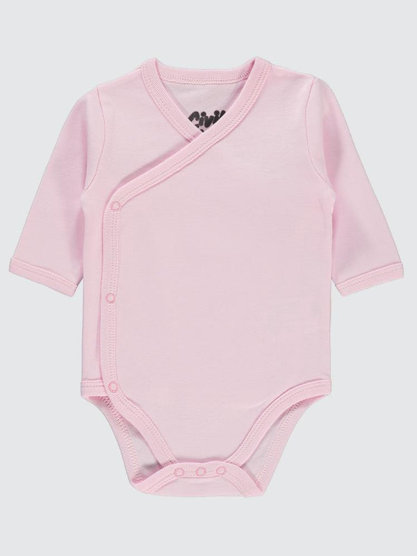 Civil Baby Renkli Kumaş 1-6 Ay Unisex Zıbın Badi - Pembe