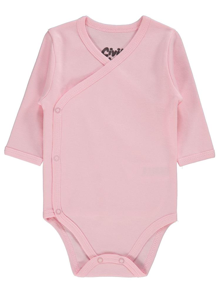 Civil Baby Renkli Kumaş 1-6 Ay Unisex Zıbın Badi - Pembe