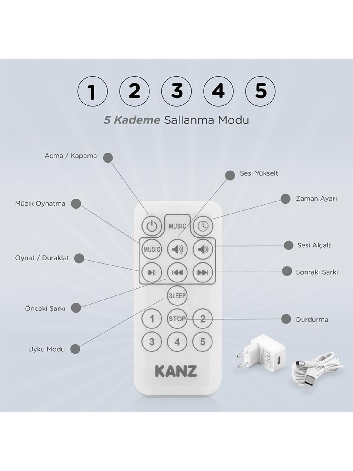 Kanz Flamingo Elektrikli Ana Kucağı - Gri