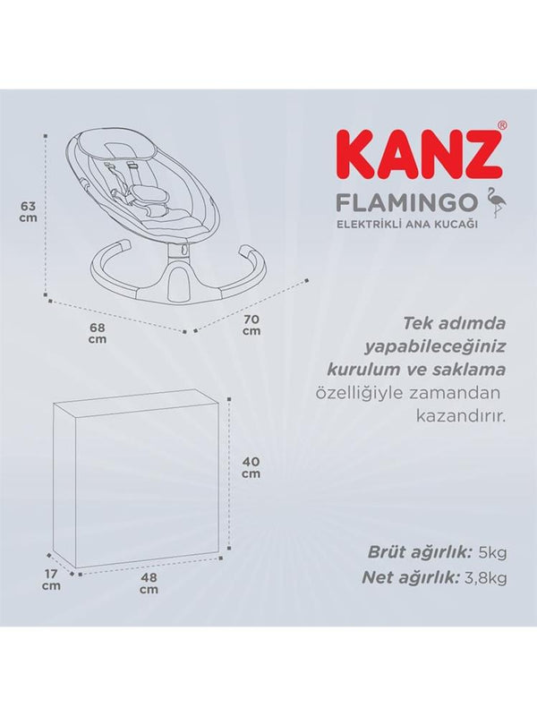 Kanz Flamingo Elektrikli Ana Kucağı - Gri