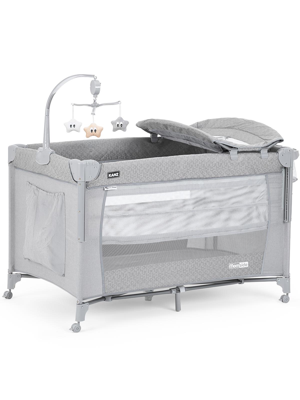 Kanz Momside Anne Yanı Oyun Parkı 70*110 Cm - Gri