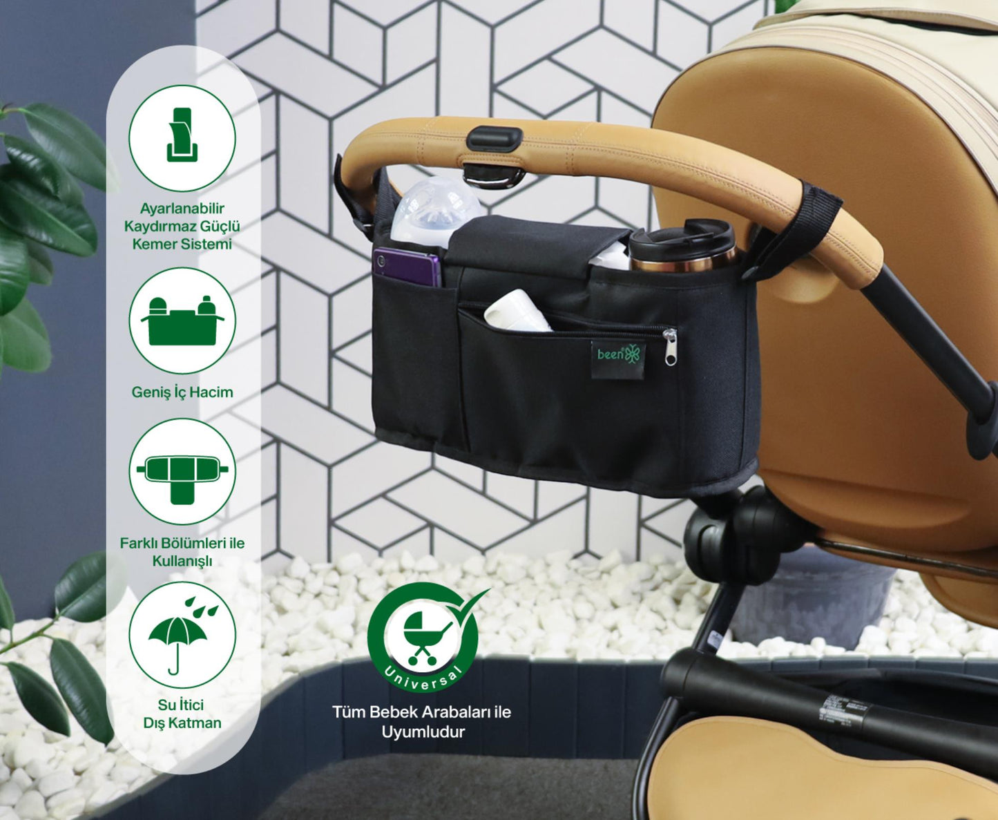 Been Bebek Arabası Organizer Çanta - Siyah