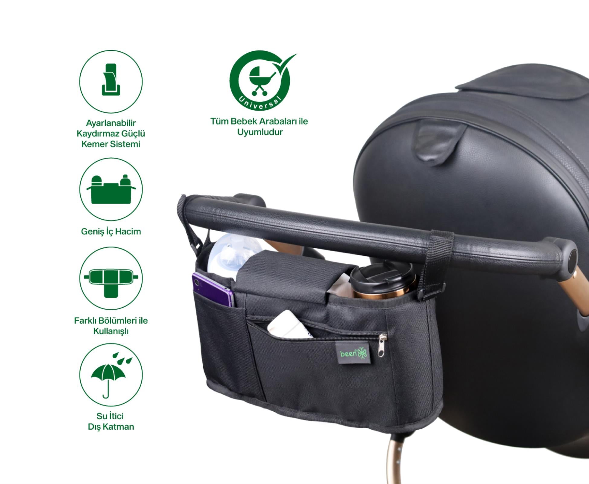 Been Bebek Arabası Organizer Çanta - Siyah