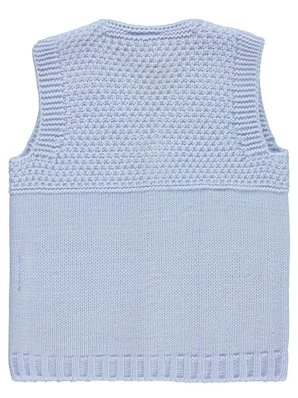 Civil Baby Triko Saç Örgü 3-18 Ay Yelek - Mavi