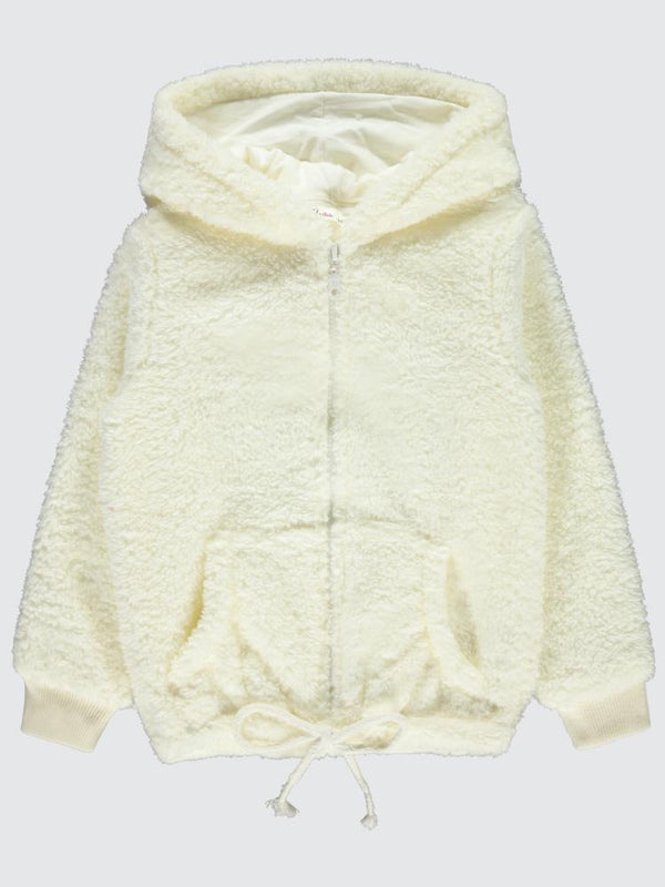 Civil Girls Kanguru Cepli 6-9 Yaş Hırka - Ekru