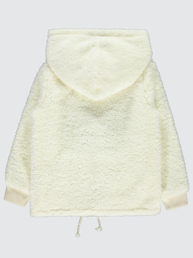 Civil Girls Kanguru Cepli 6-9 Yaş Hırka - Ekru