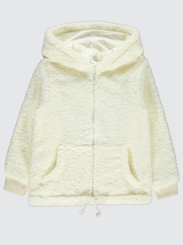 Civil Girls Kanguru Cepli 6-9 Yaş Hırka - Ekru