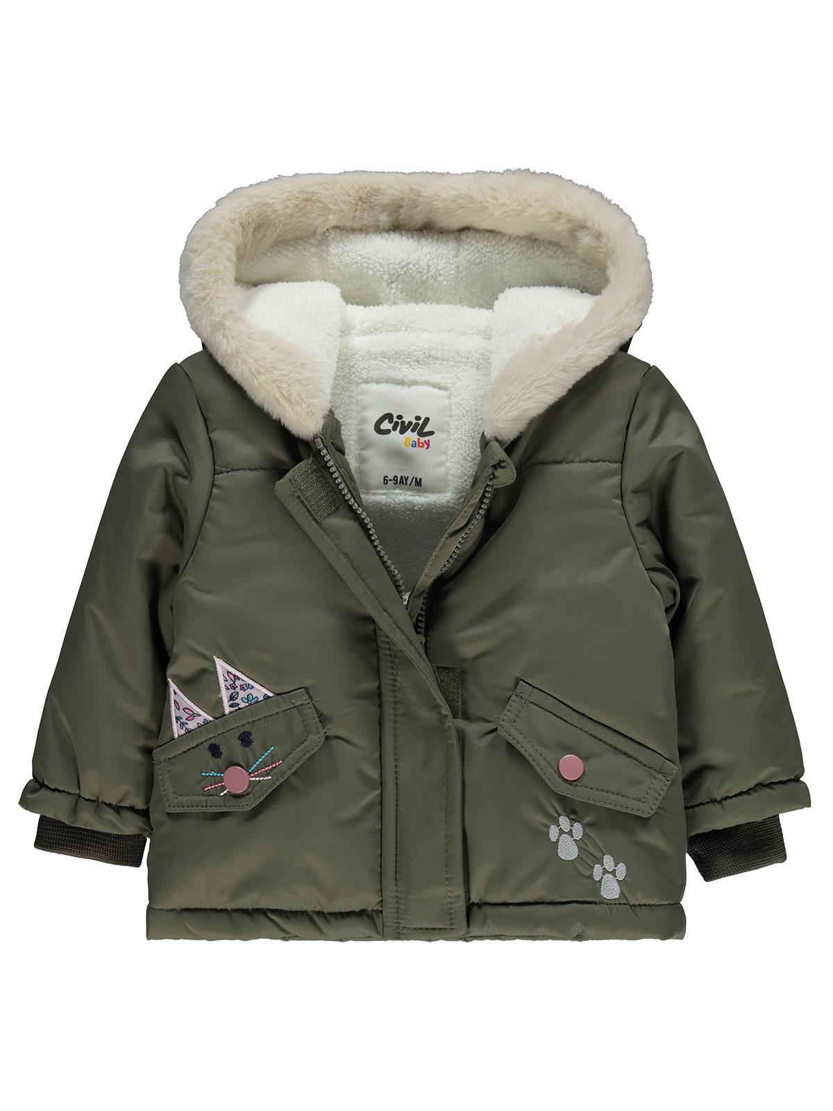 Civil Baby Tavşan Kulak Nakışlı 6-18 Ay Mont - Haki