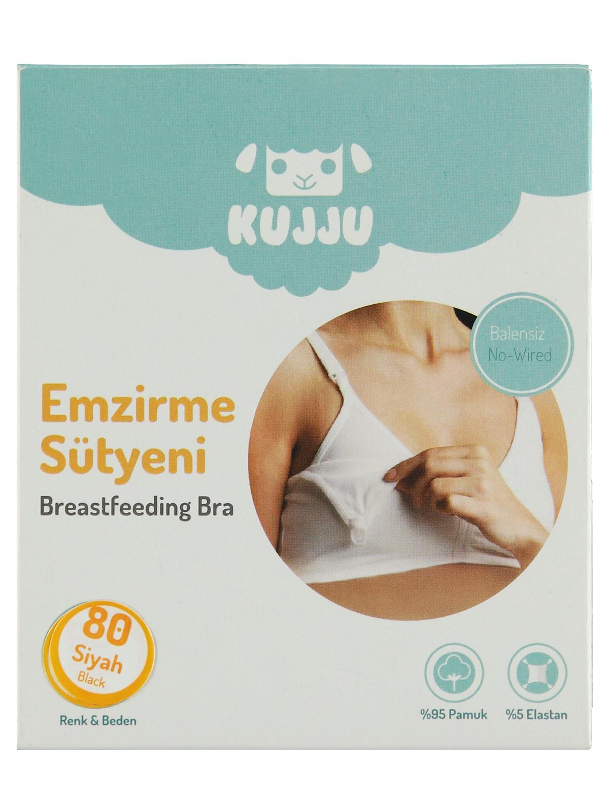 Kujju Emzirme Sütyeni Kapsız - Siyah