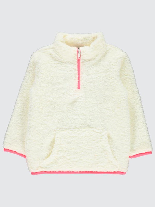 Civil Girls Yaka Fermuar Detaylı 2-5 Yaş Sweatshirt - Ekru