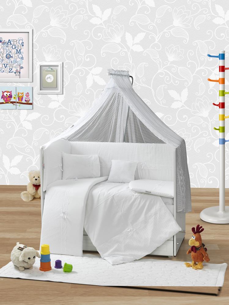 Aras Bebe Sedef Uyku Seti 70x130 cm - Beyaz