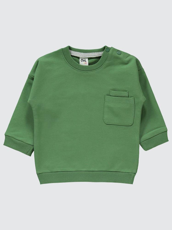 Civil Baby Diz Nakış Cepli 6-18 Ay Unisex Takım - Haki