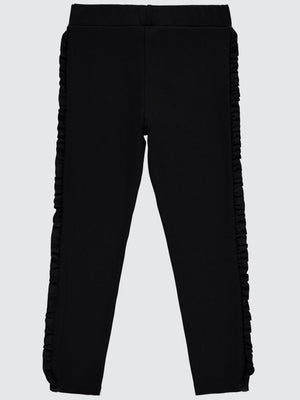 Civil Girls Yanı Fırfırlı 6-9 Yaş Tayt - Siyah