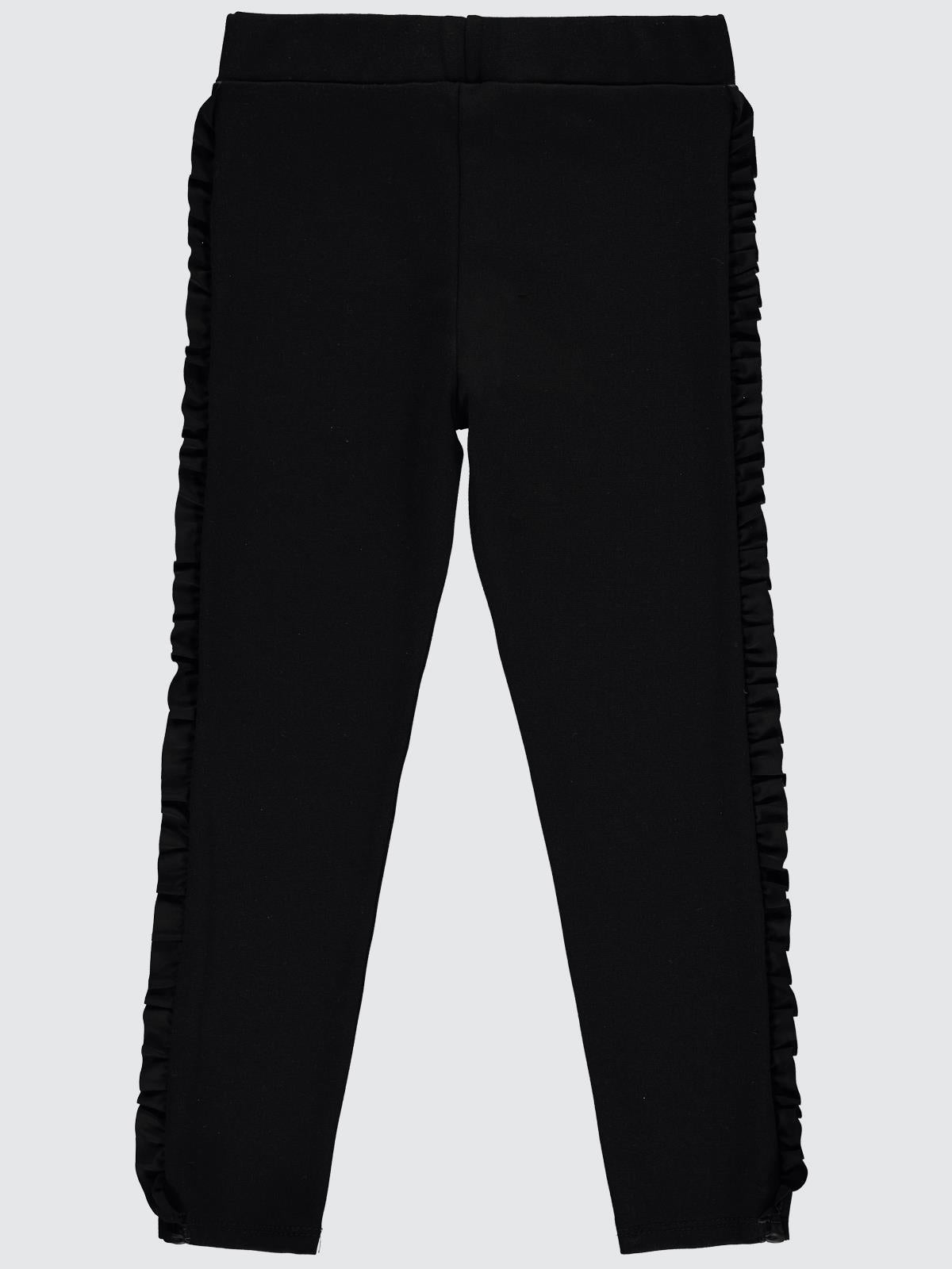 Civil Girls Yanı Fırfırlı 10-13 Yaş Tayt - Siyah