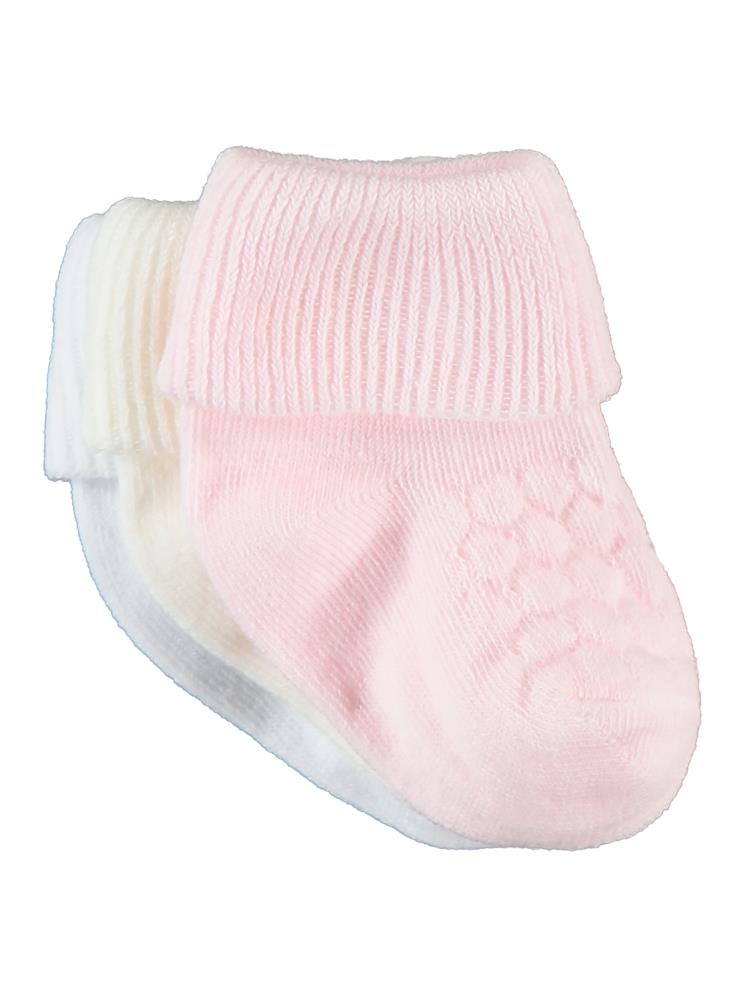 Civil Baby Kız Bebek 3'lü Çorap Set 0-6 Ay