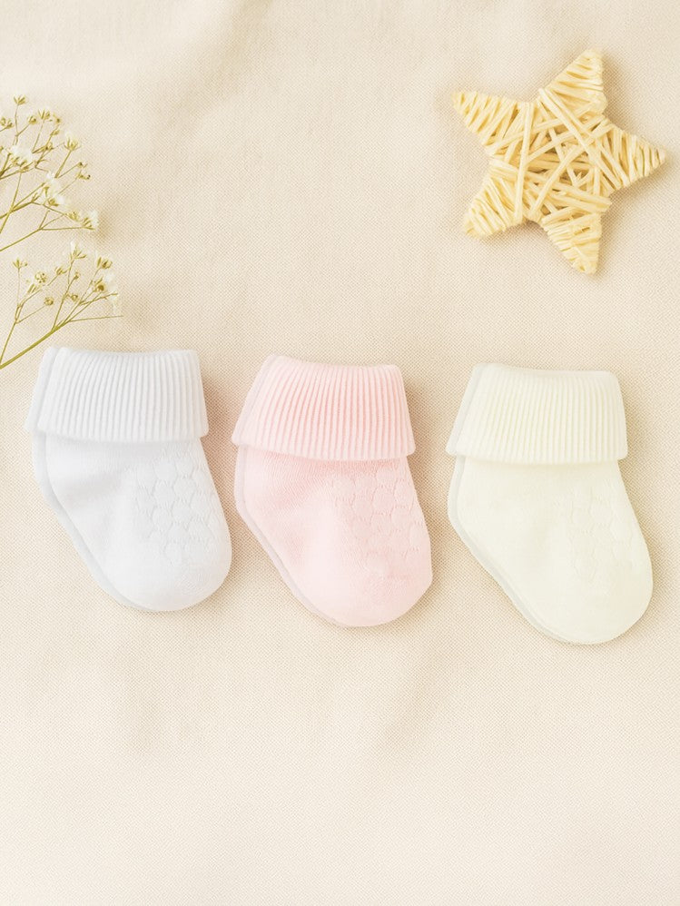 Civil Baby Kız Bebek 3'lü Çorap Set 0-6 Ay