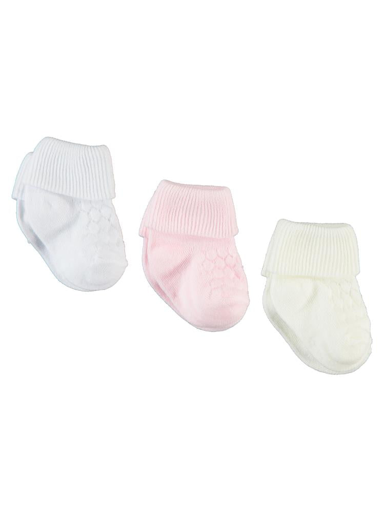 Civil Baby Kız Bebek 3'lü Çorap Set 0-6 Ay