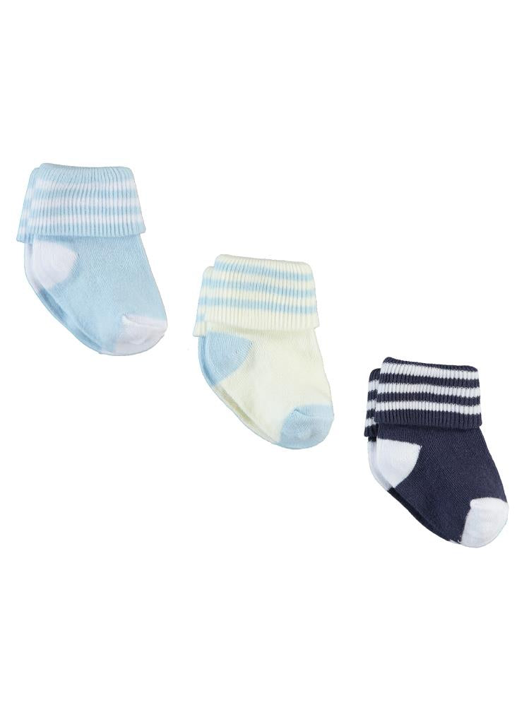 Civil Baby Erkek Bebek 3'lü Çorap Set 0-6 Ay