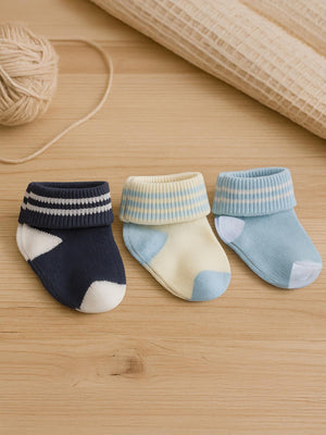 Civil Baby Erkek Bebek 3'lü Çorap Set 0-6 Ay