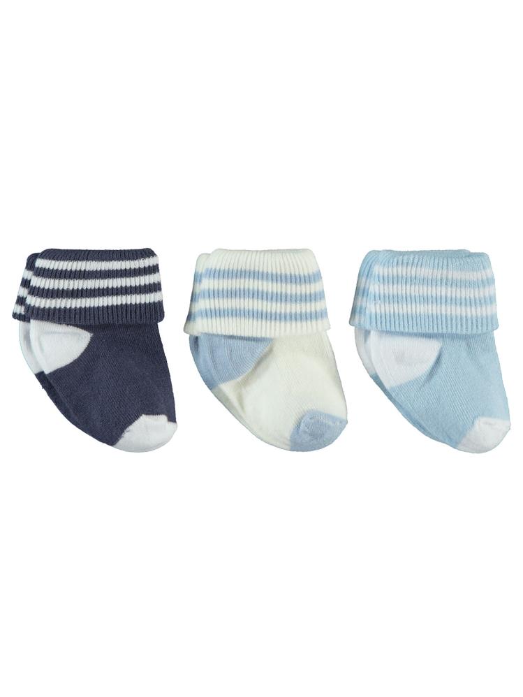 Civil Baby Erkek Bebek 3'lü Çorap Set 0-6 Ay