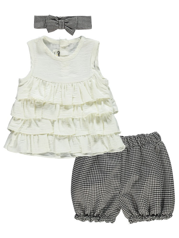 Civil Baby Katlı Bandanalı 6-18 Ay Takım - Ekru