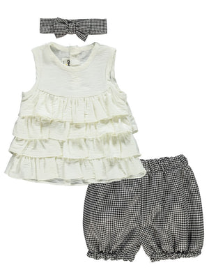 Civil Baby Katlı Bandanalı 6-18 Ay Takım - Ekru