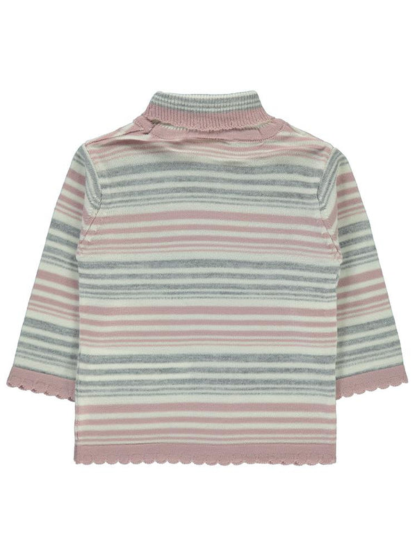 Civil Baby Boğazlı Çizgili 6-18 Ay Kazak - Pudra