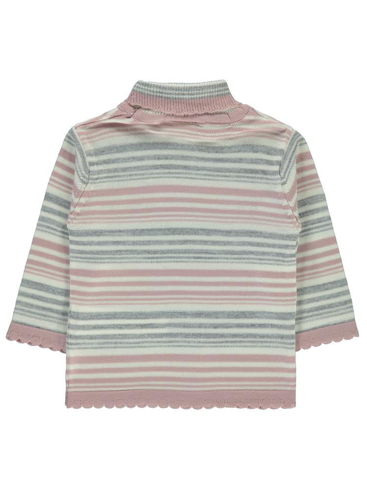 Civil Baby Boğazlı Çizgili 6-18 Ay Kazak - Pudra