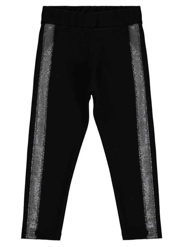 Civil Girls Simli Şeritli 2-5 Yaş Tayt - Siyah