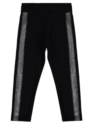 Civil Girls Simli Şeritli 2-5 Yaş Tayt - Siyah