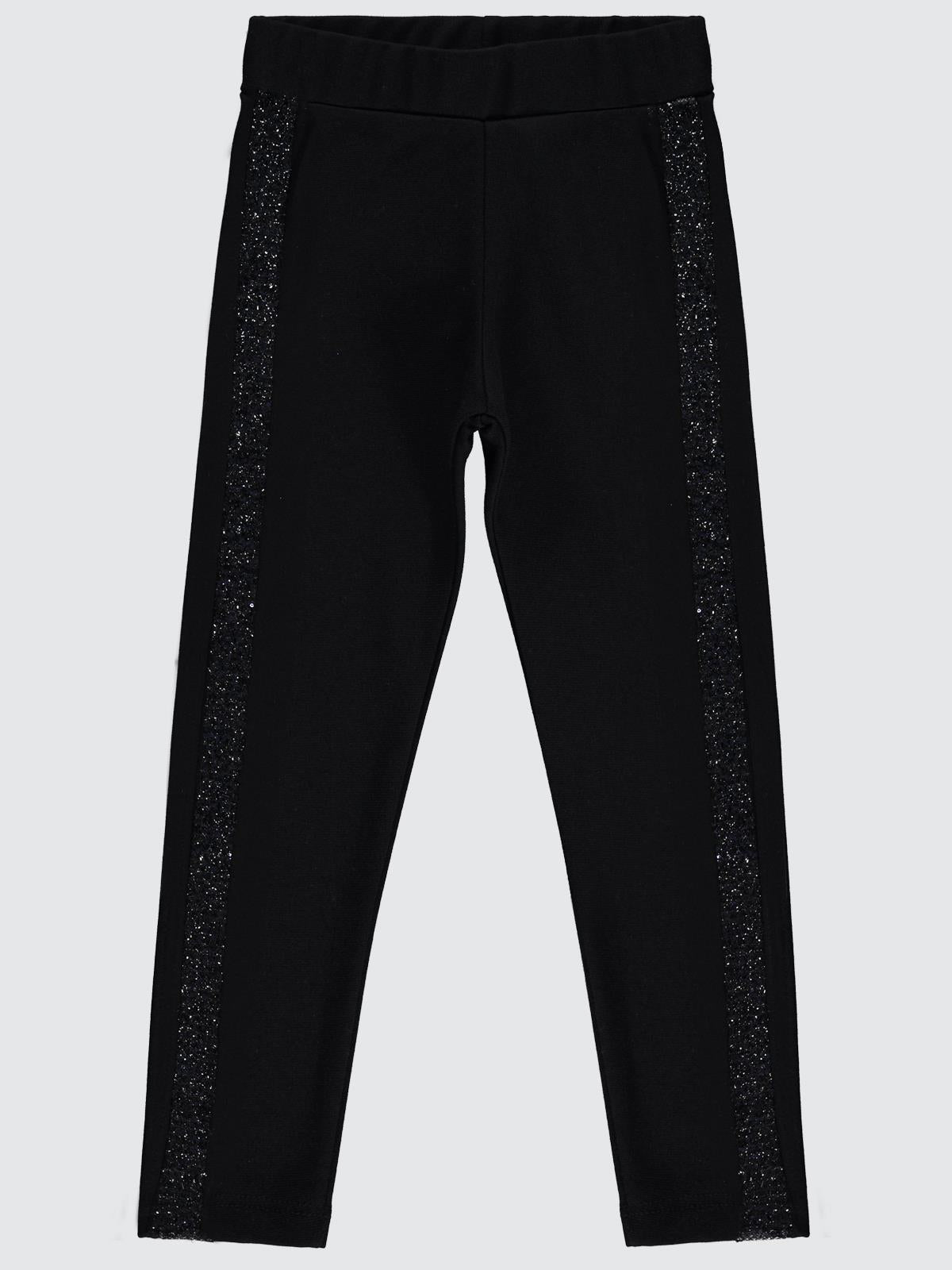 Civil Girls Simli Şeritli 10-13 Yaş Tayt - Siyah