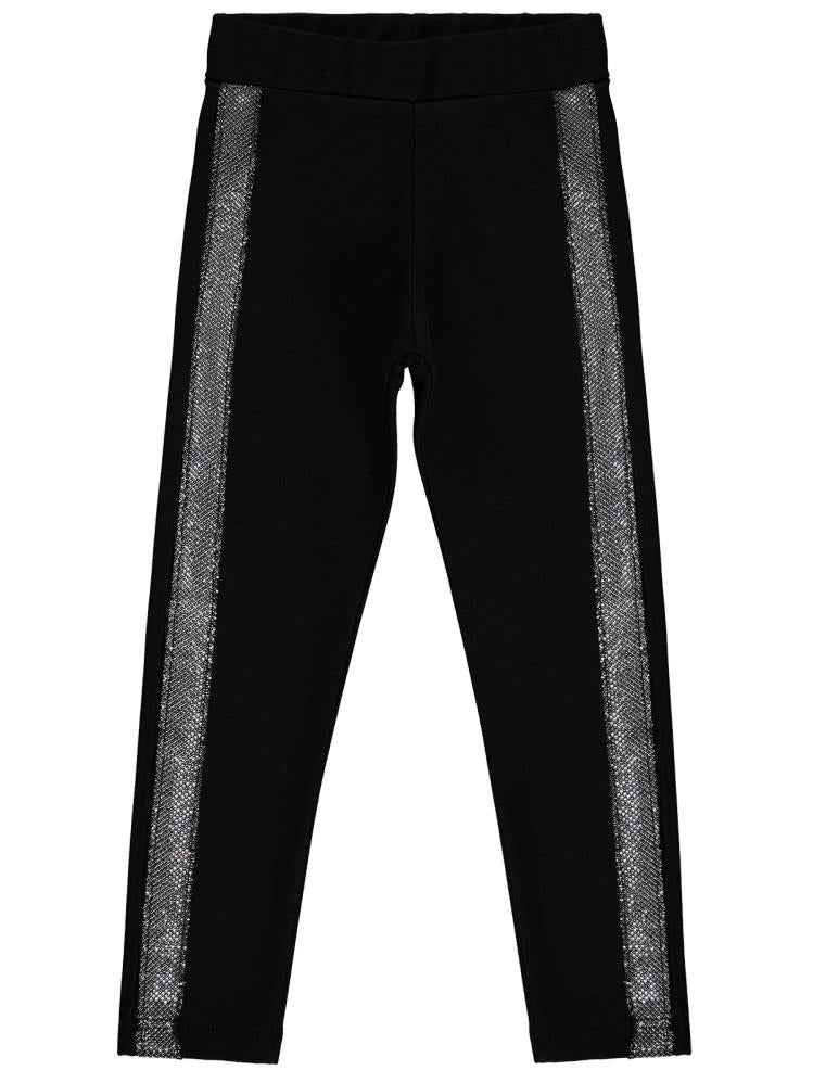 Civil Girls Simli Şeritli 6-9 Yaş Tayt - Siyah