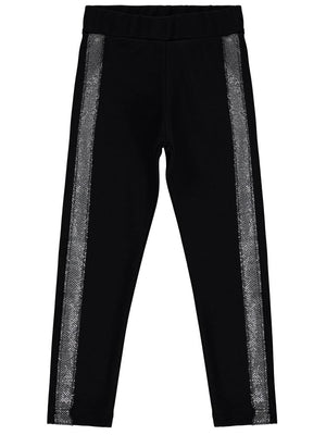 Civil Girls Simli Şeritli 6-9 Yaş Tayt - Siyah