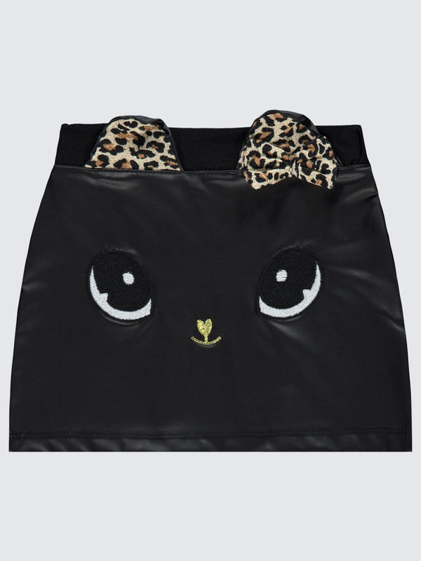 Civil Girls Kedi Nakışlı 2-5 Yaş Etek - Siyah